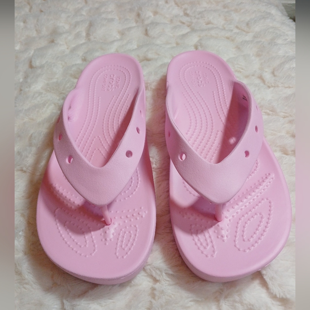 CROCS Womens Classic Platform Flip Flop Sandals Flamingo Pink US 10